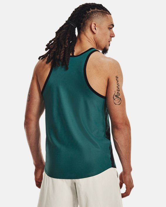 Men's Project Rock Iso-Chill Muscle Tank, Green, pdpMainDesktop image number 1